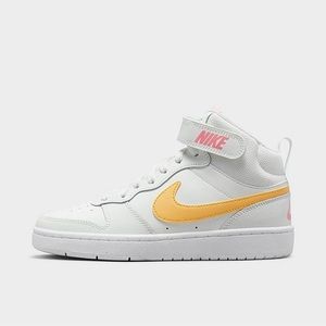 Nike Women's Mid-Top White & Yellow Swoosh Sneakers
